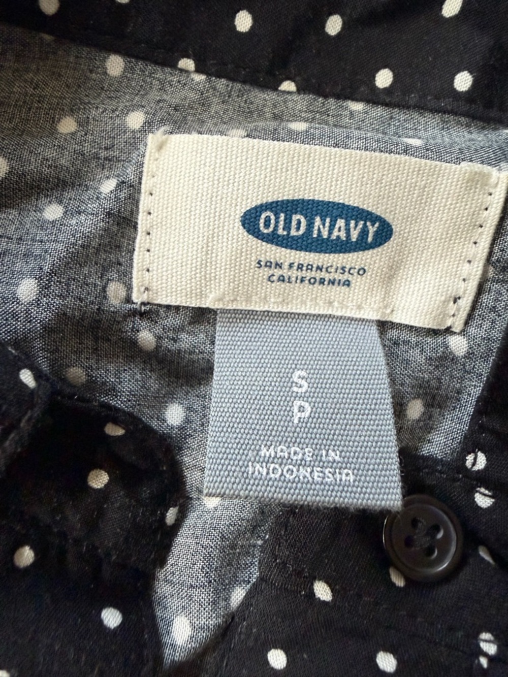 Old Navy Black and White Polka Dot Button-Up spring cute Maxi dress - Picture 4 of 4